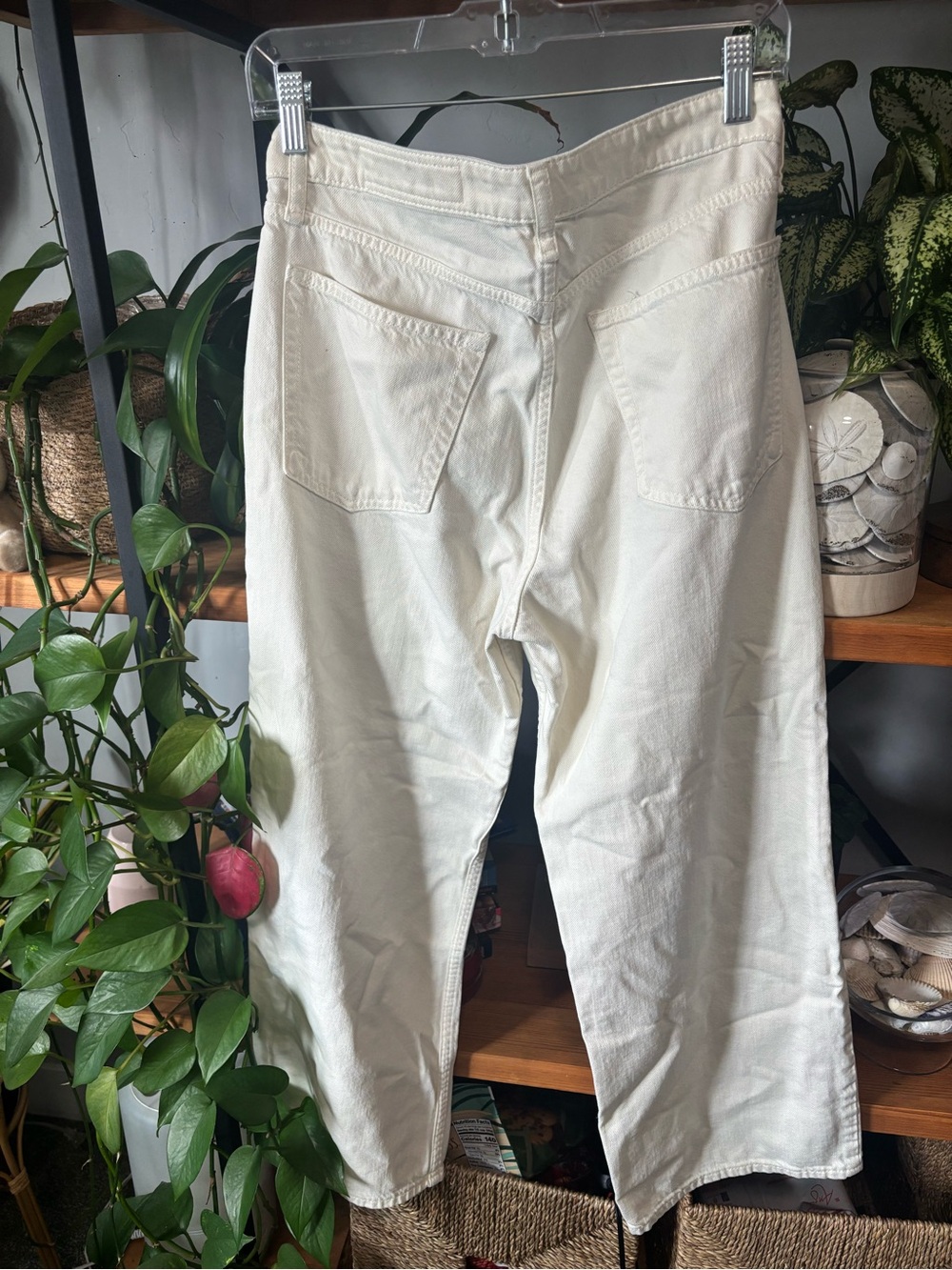 Rag & Bone Lori Wide Leg Crop Pants in Ecru | Size 26 - Picture 6 of 6